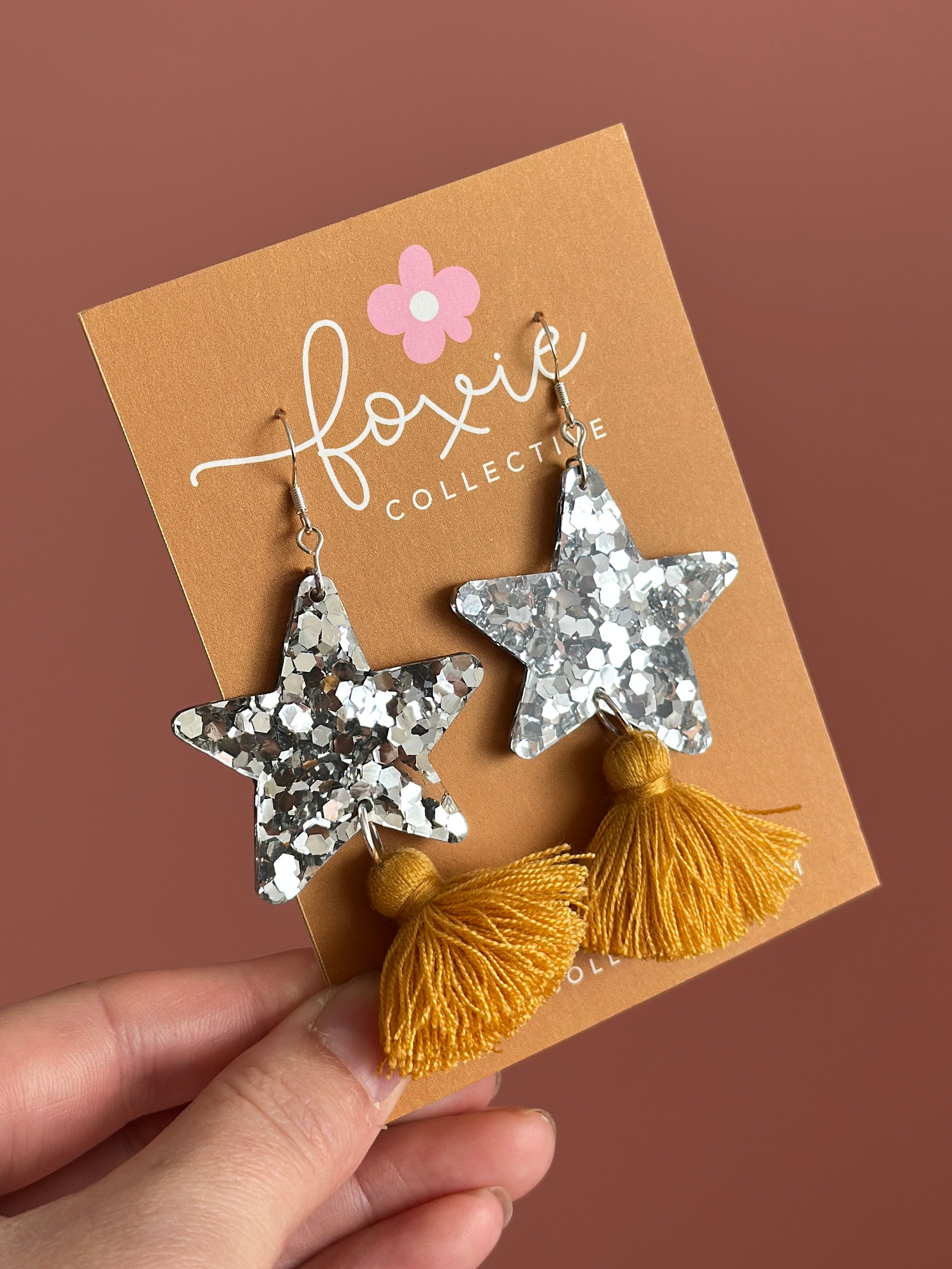 Custom Star Dust Dangles | Silver or Gold | Select Tassel Colour