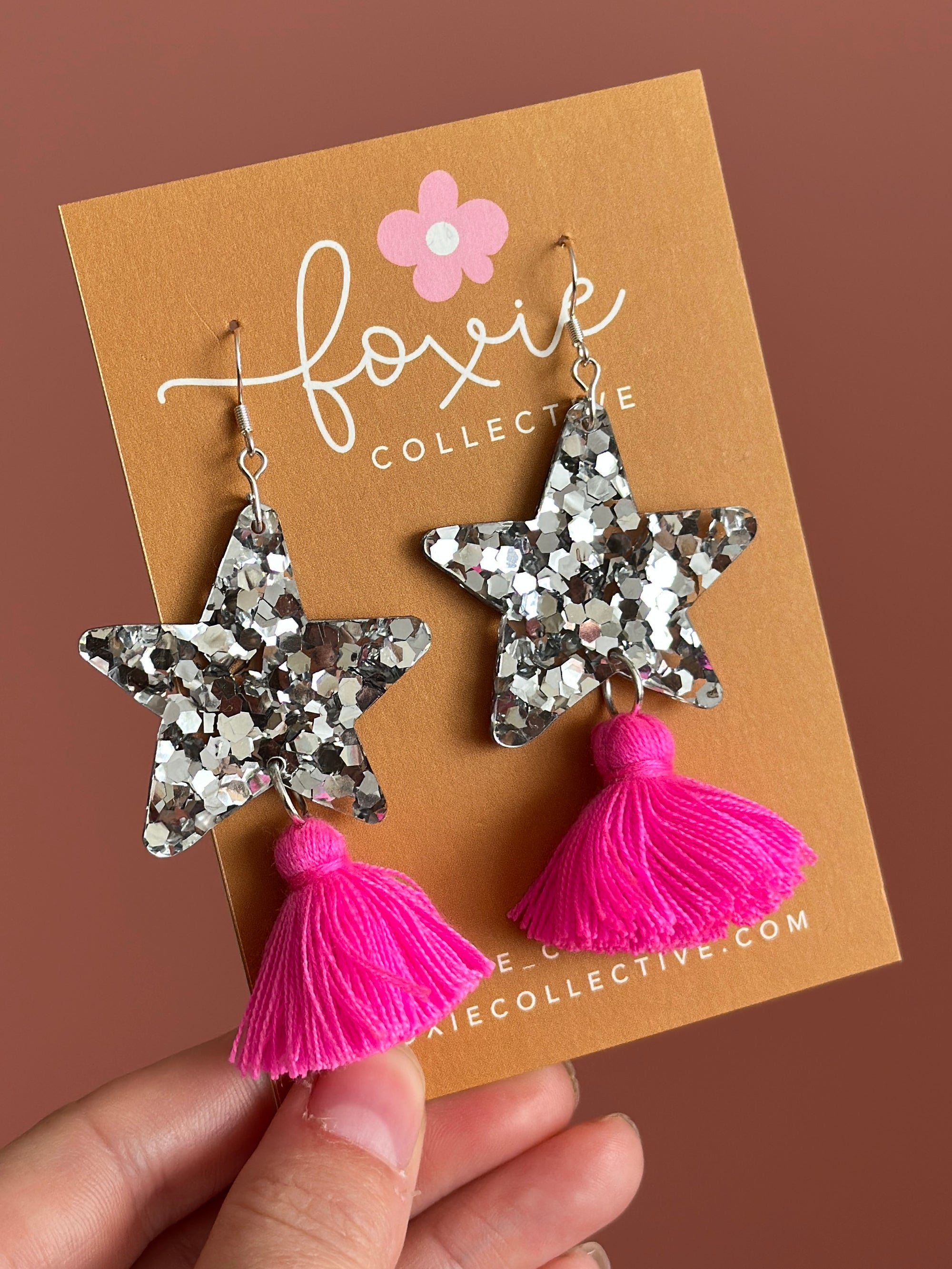 Custom Star Dust Dangles | Silver or Gold | Select Tassel Colour