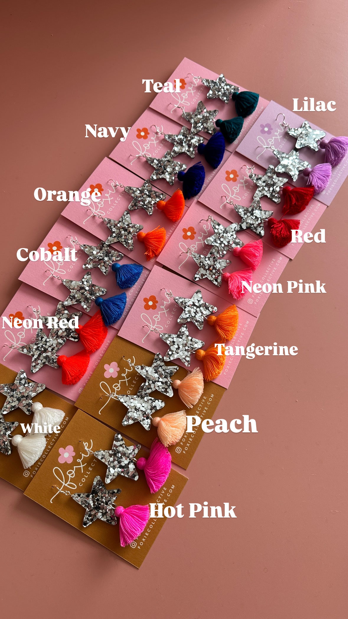 Custom Star Dust Dangles | Silver or Gold | Select Tassel Colour