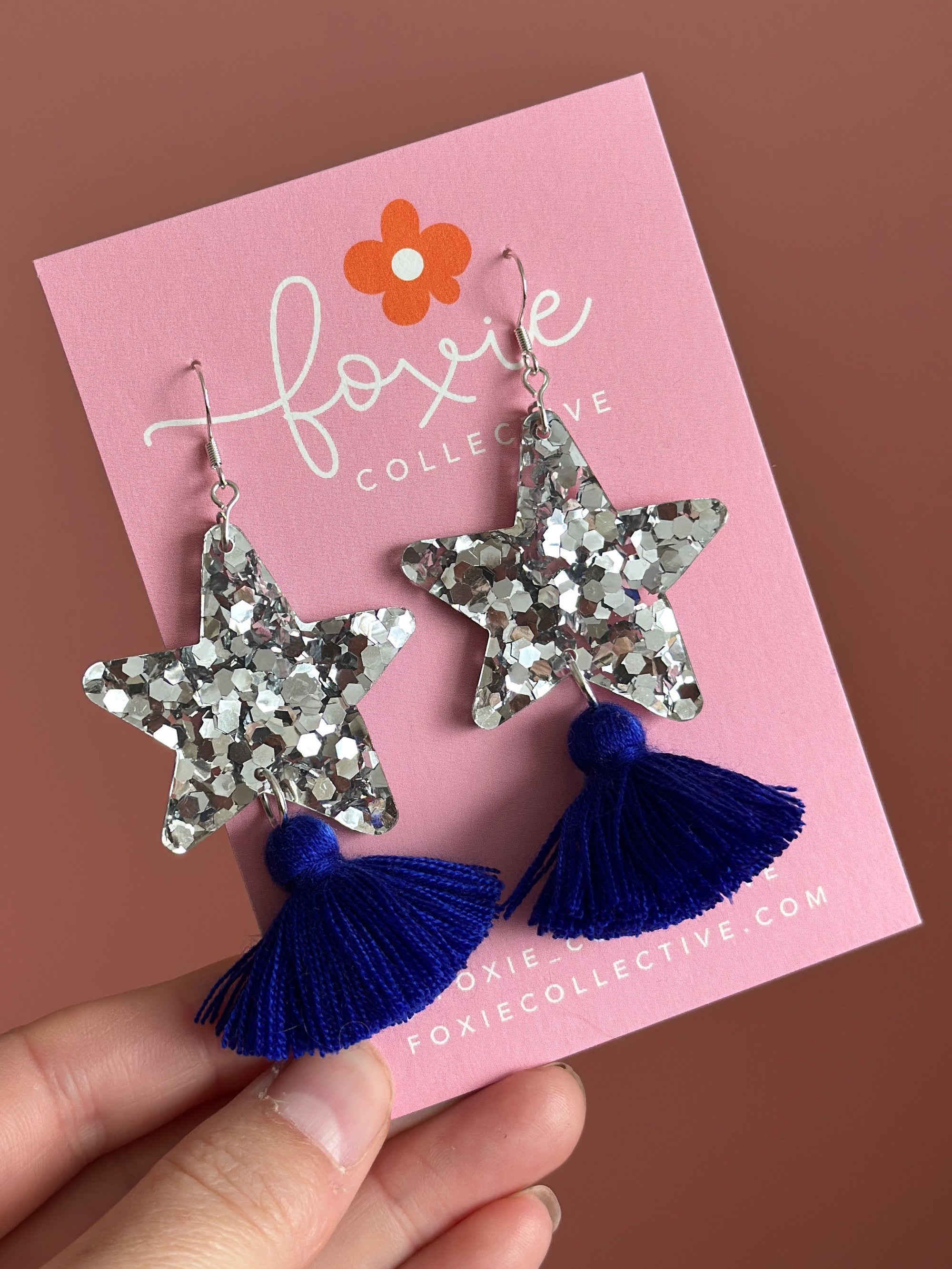Custom Star Dust Dangles | Silver or Gold | Select Tassel Colour