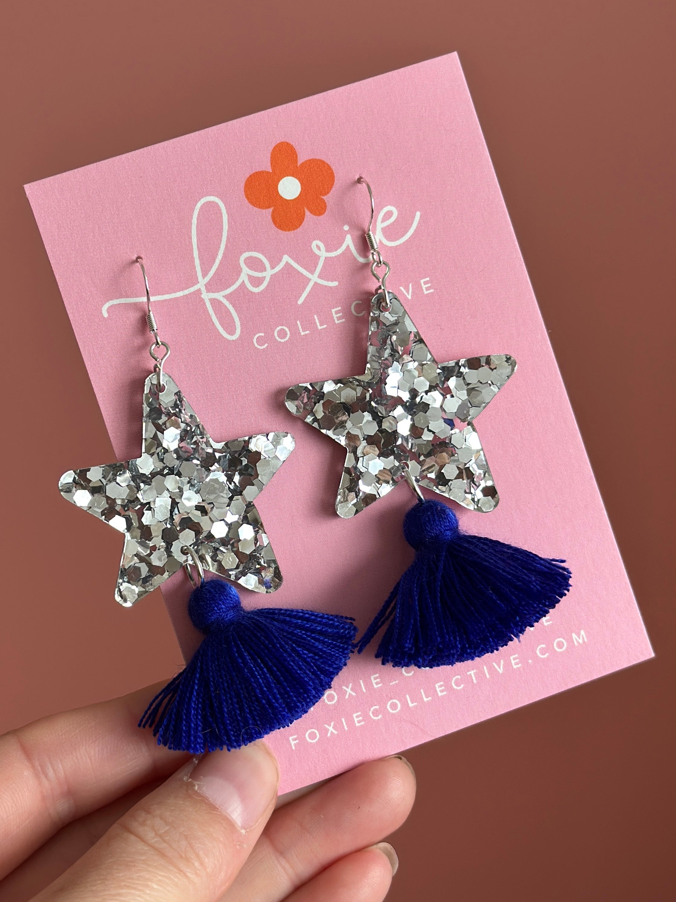 Custom Star Dust Dangles | Silver or Gold | Select Tassel Colour