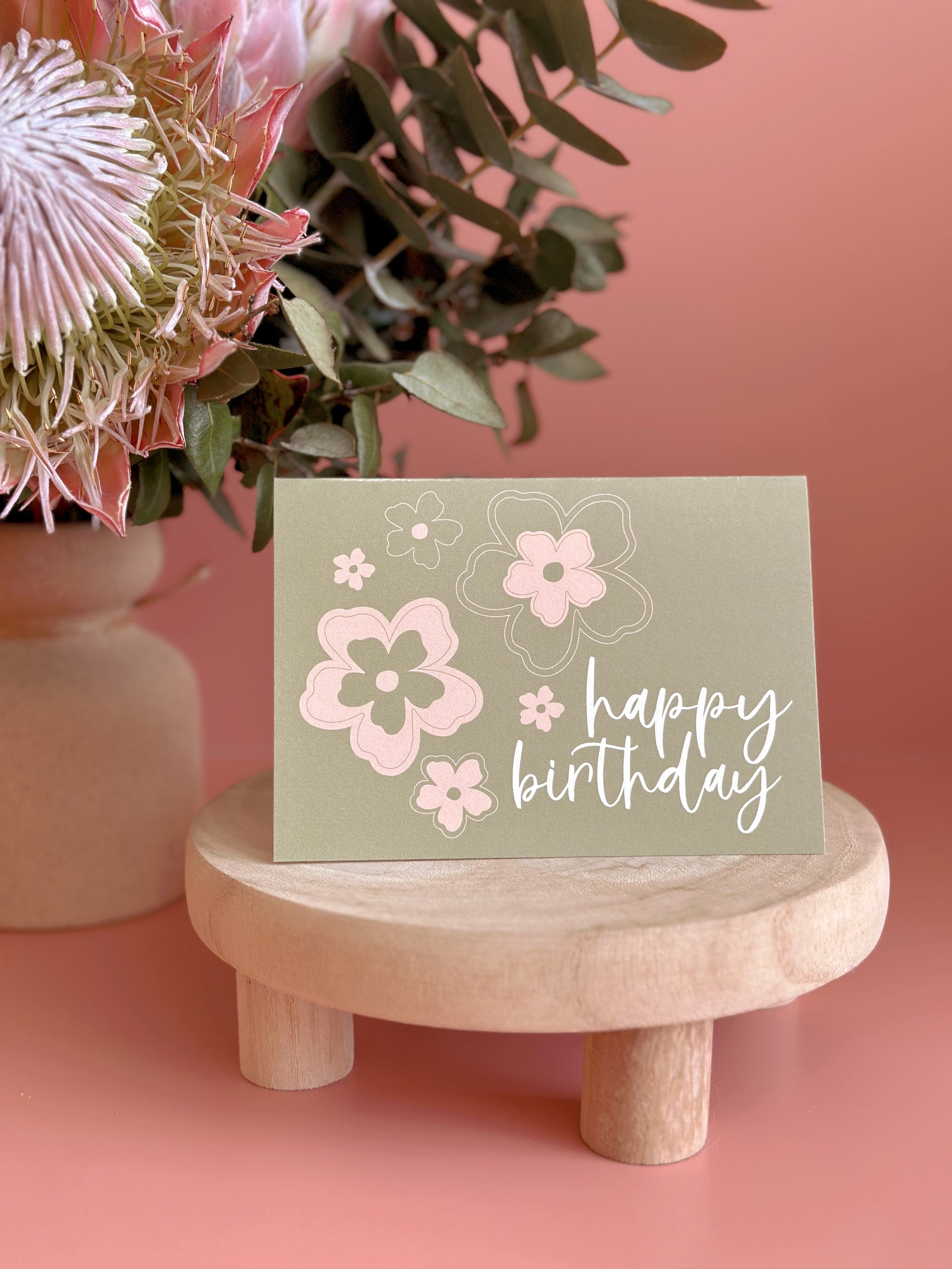 Happy Birthday Card | Sage + Pink