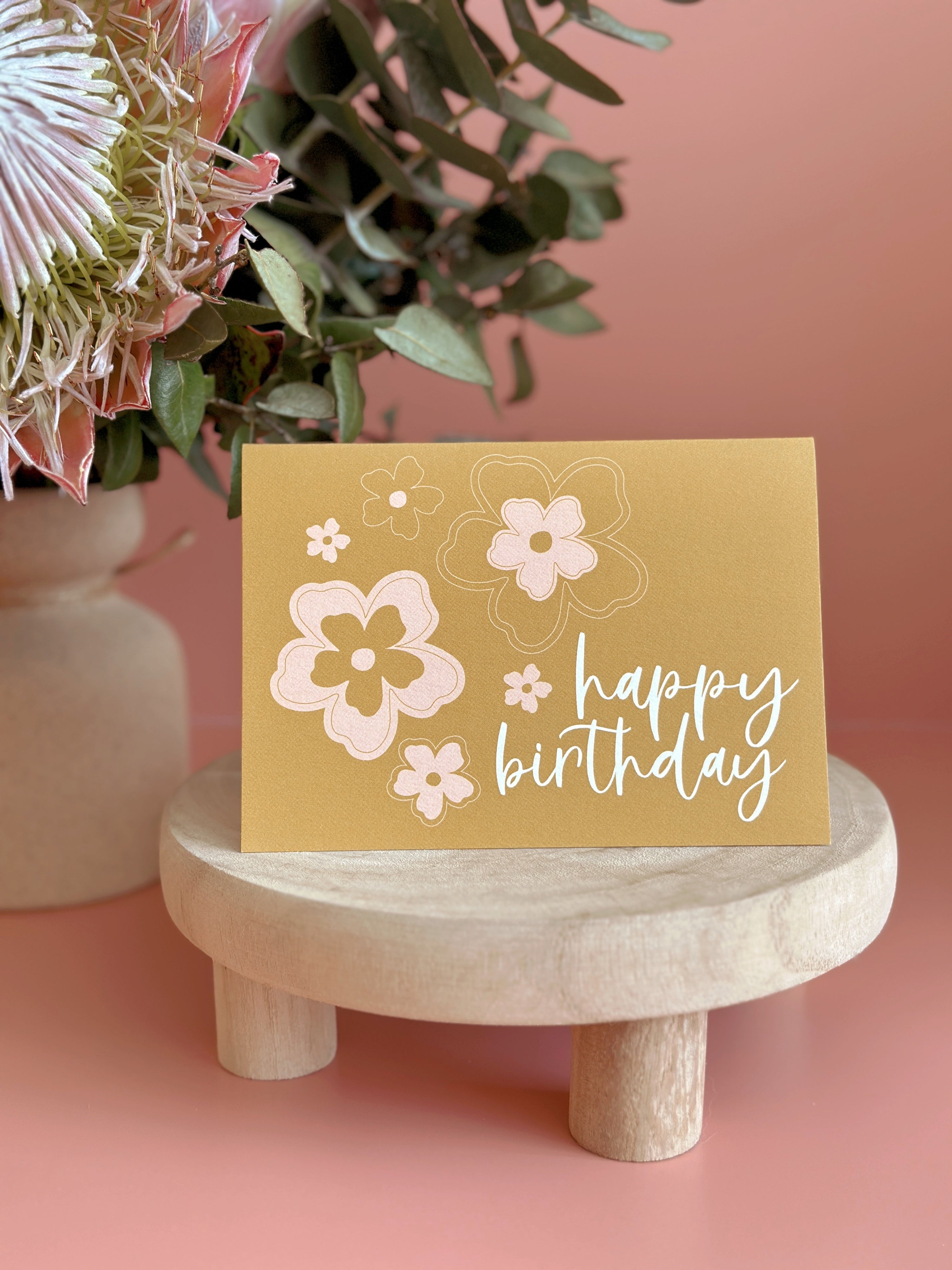 Happy Birthday Card | Mustard + Pink