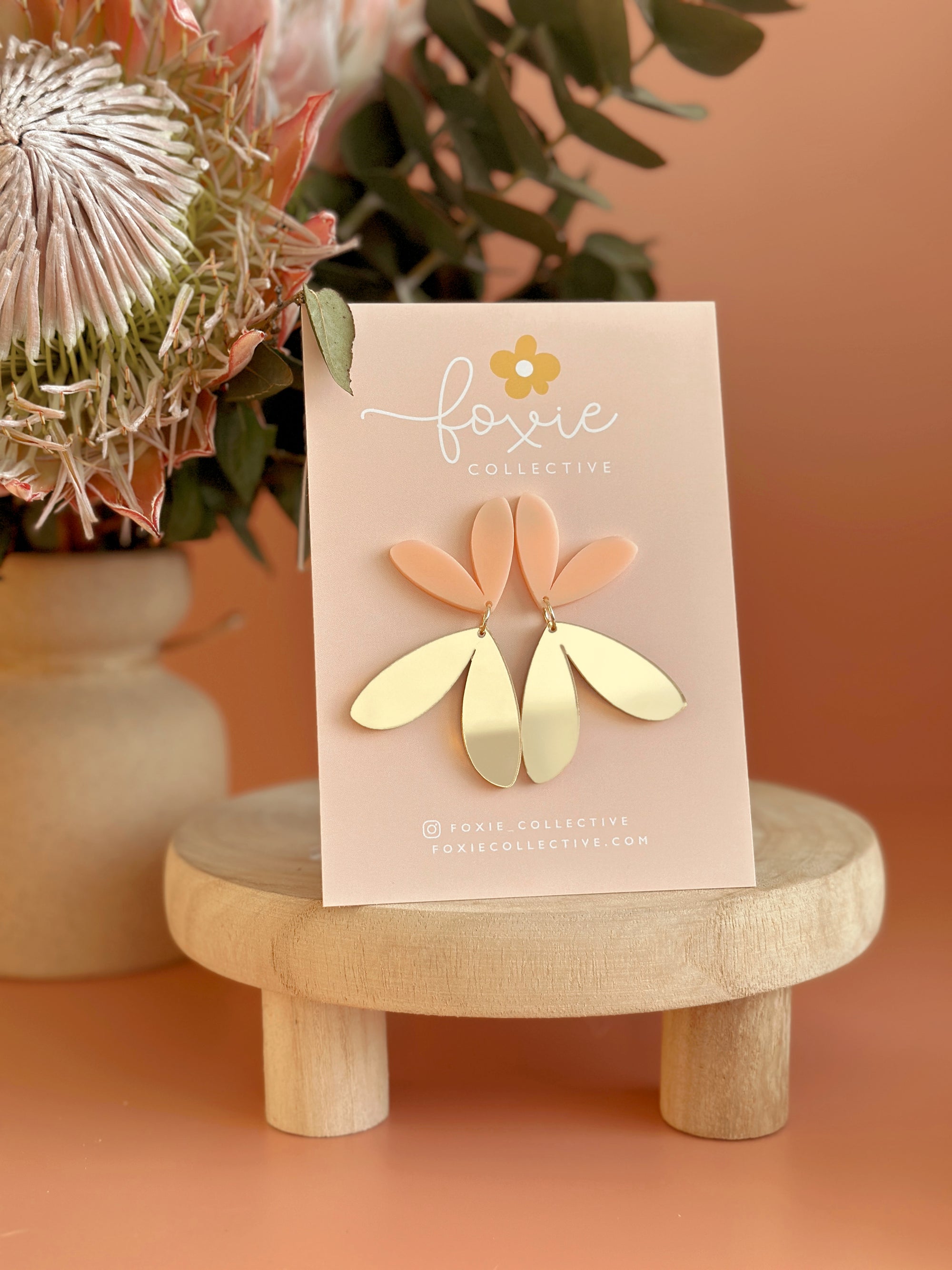 The Love Bug Dangles | Pale Pink + Gold