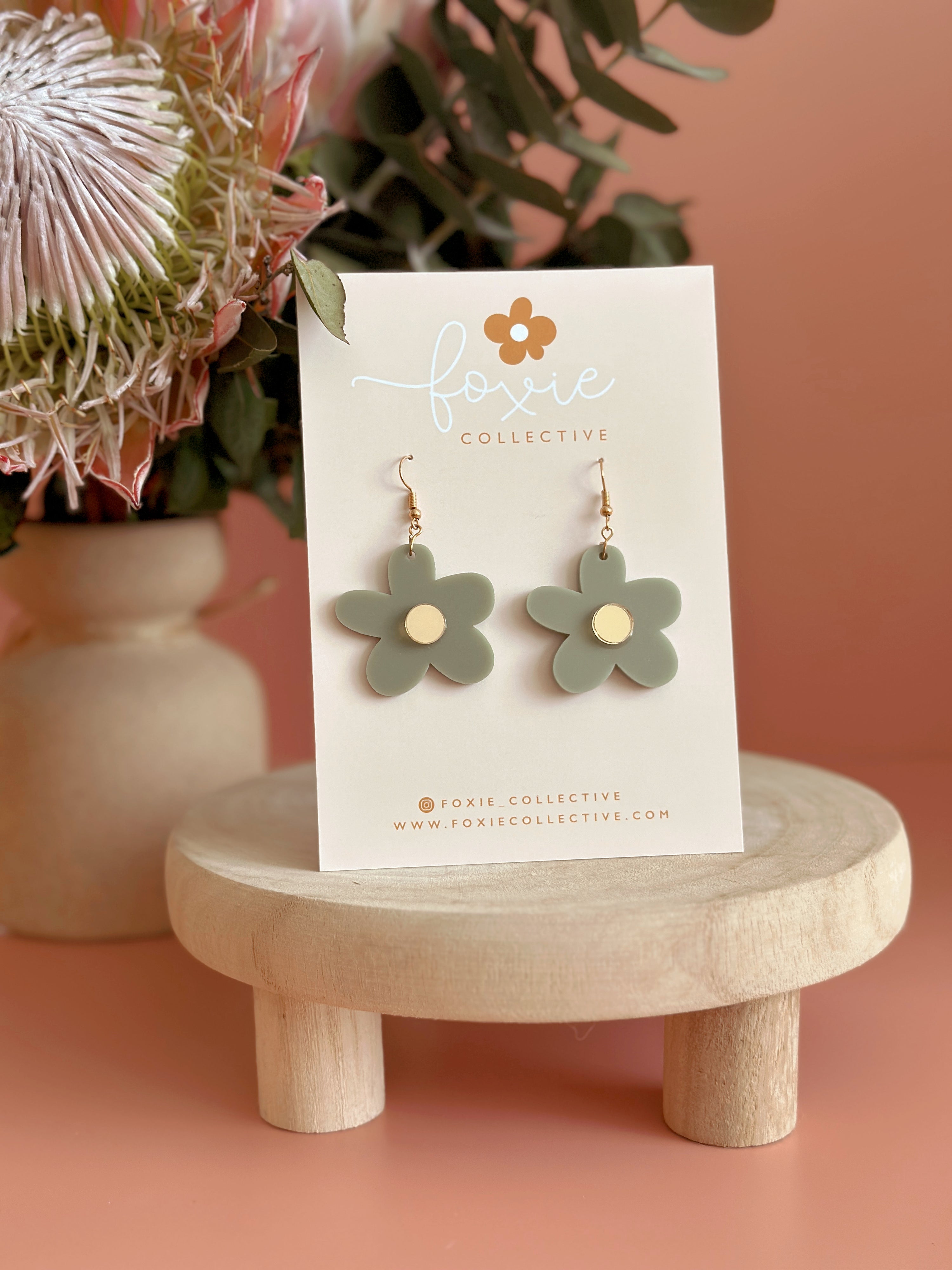 Bella Dangles | Sage + Gold | WHOLESALE