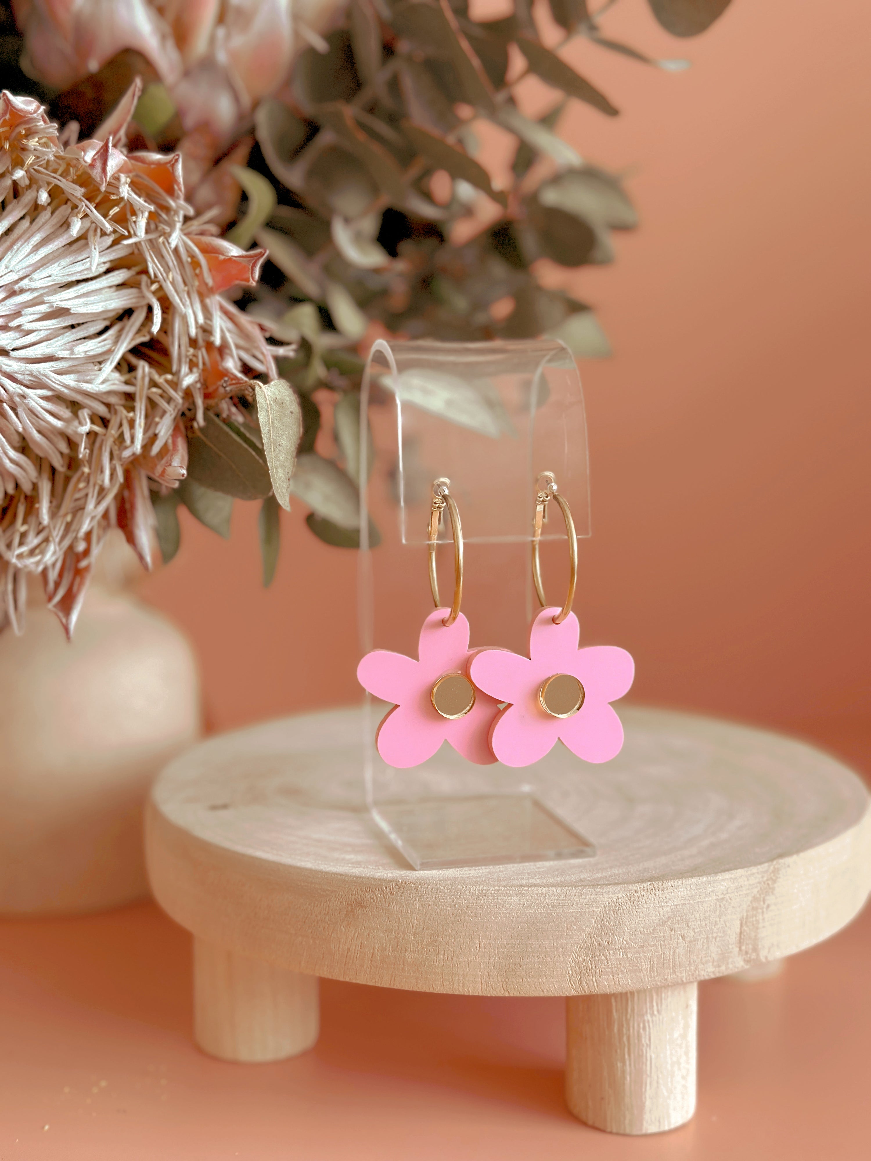 Bella Hoops | Candy Pink + Gold