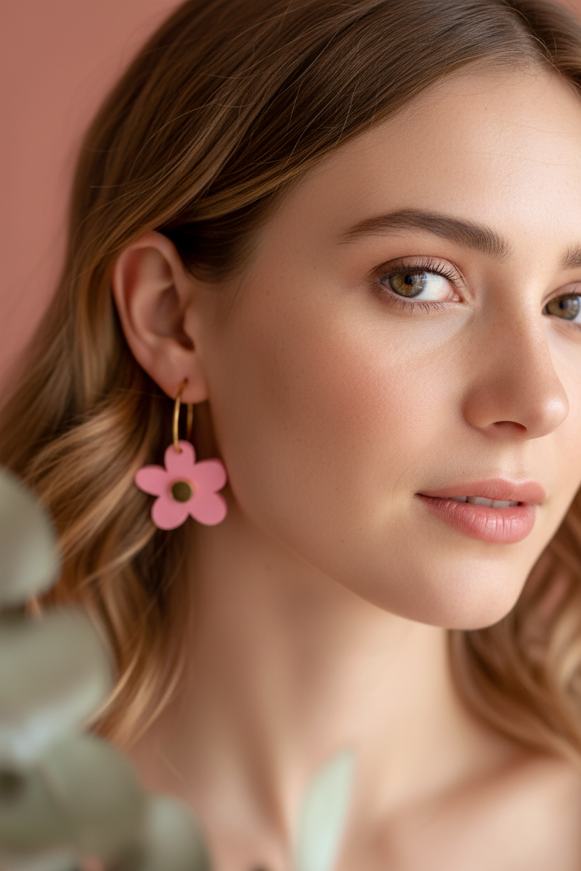 Bella Hoops | Candy Pink + Gold