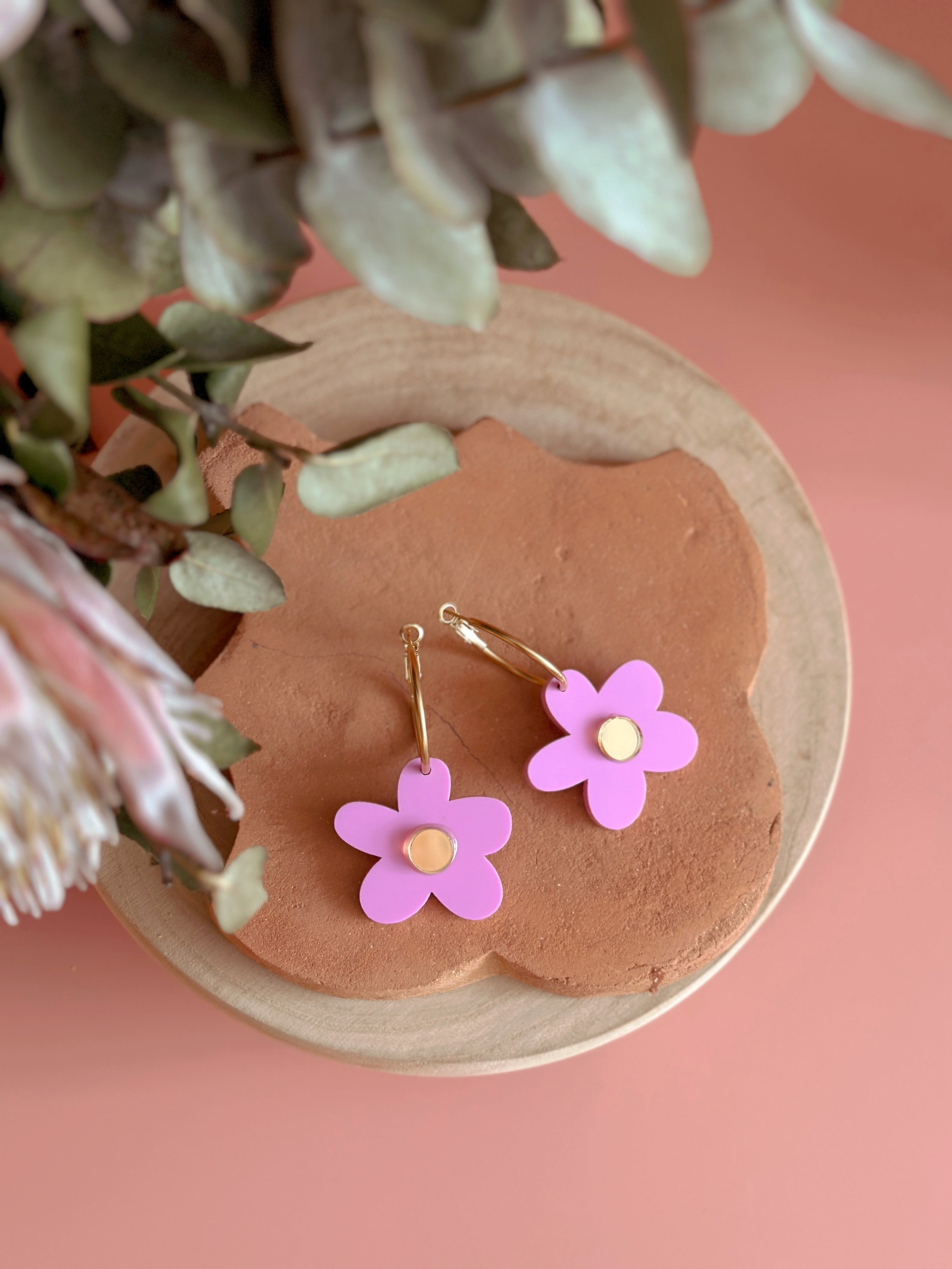 Bella Hoops | Lilac + Gold