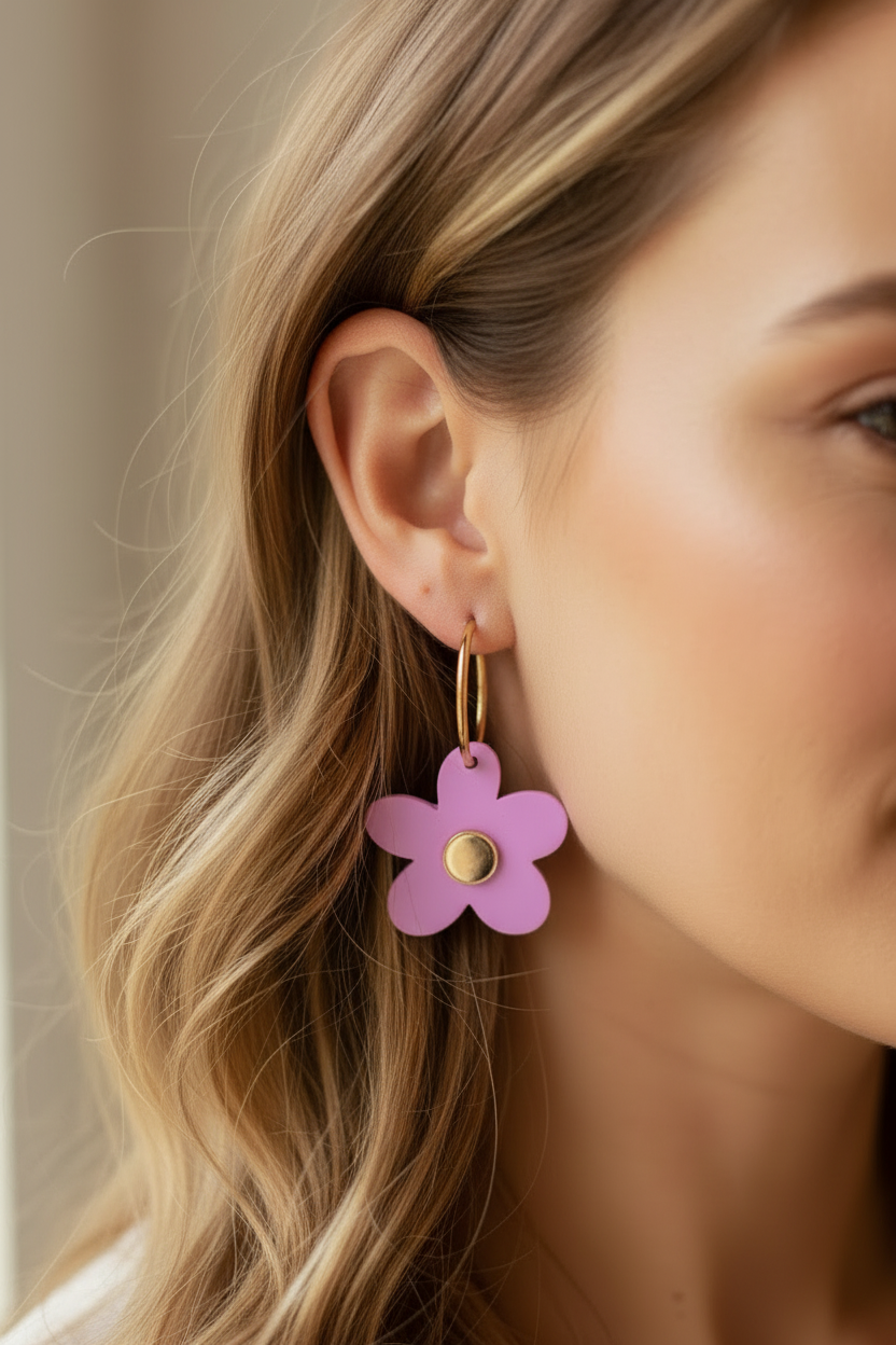 Bella Hoops | Lilac + Gold