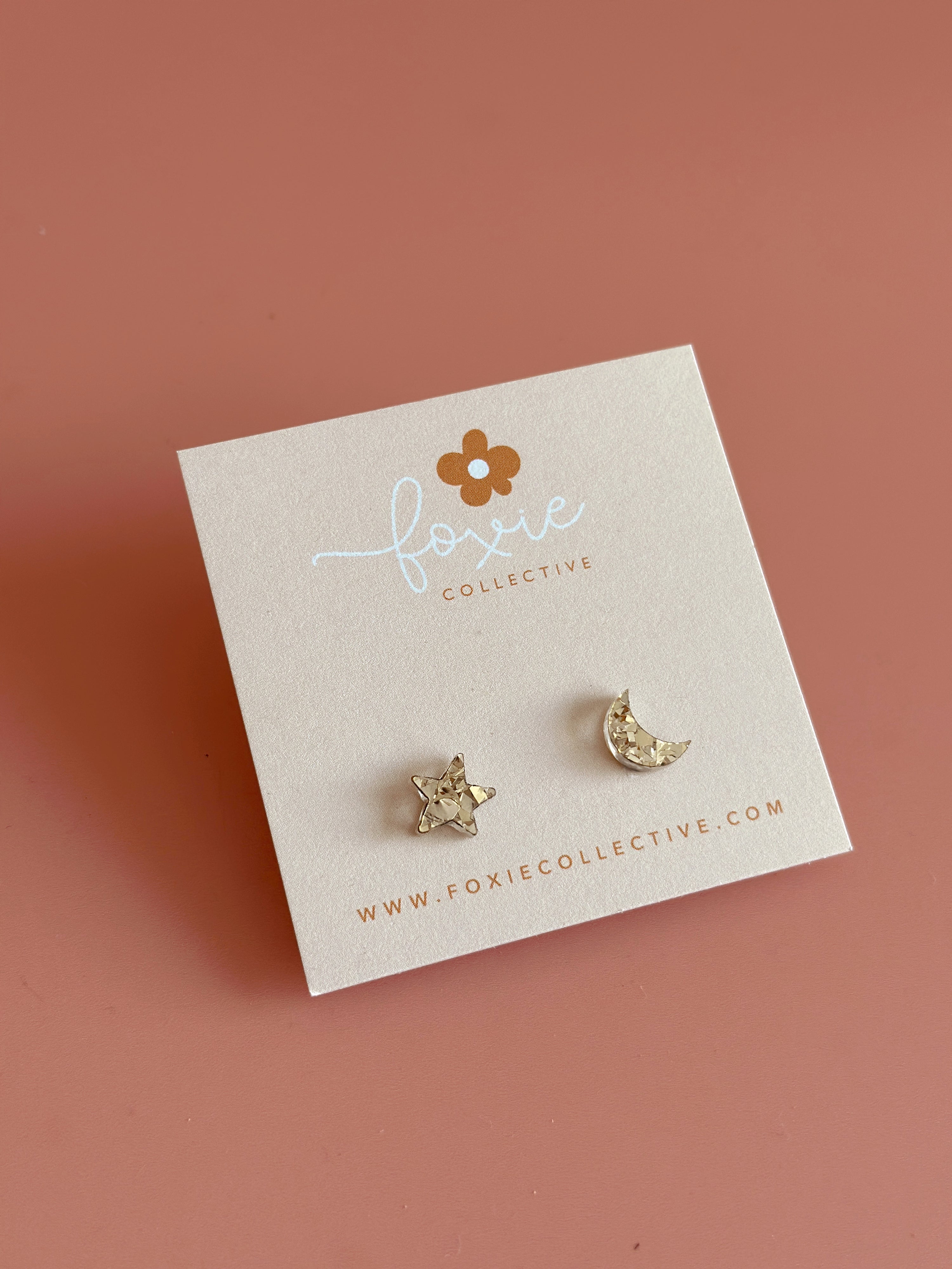 Star + Moon Studs | Select Colour