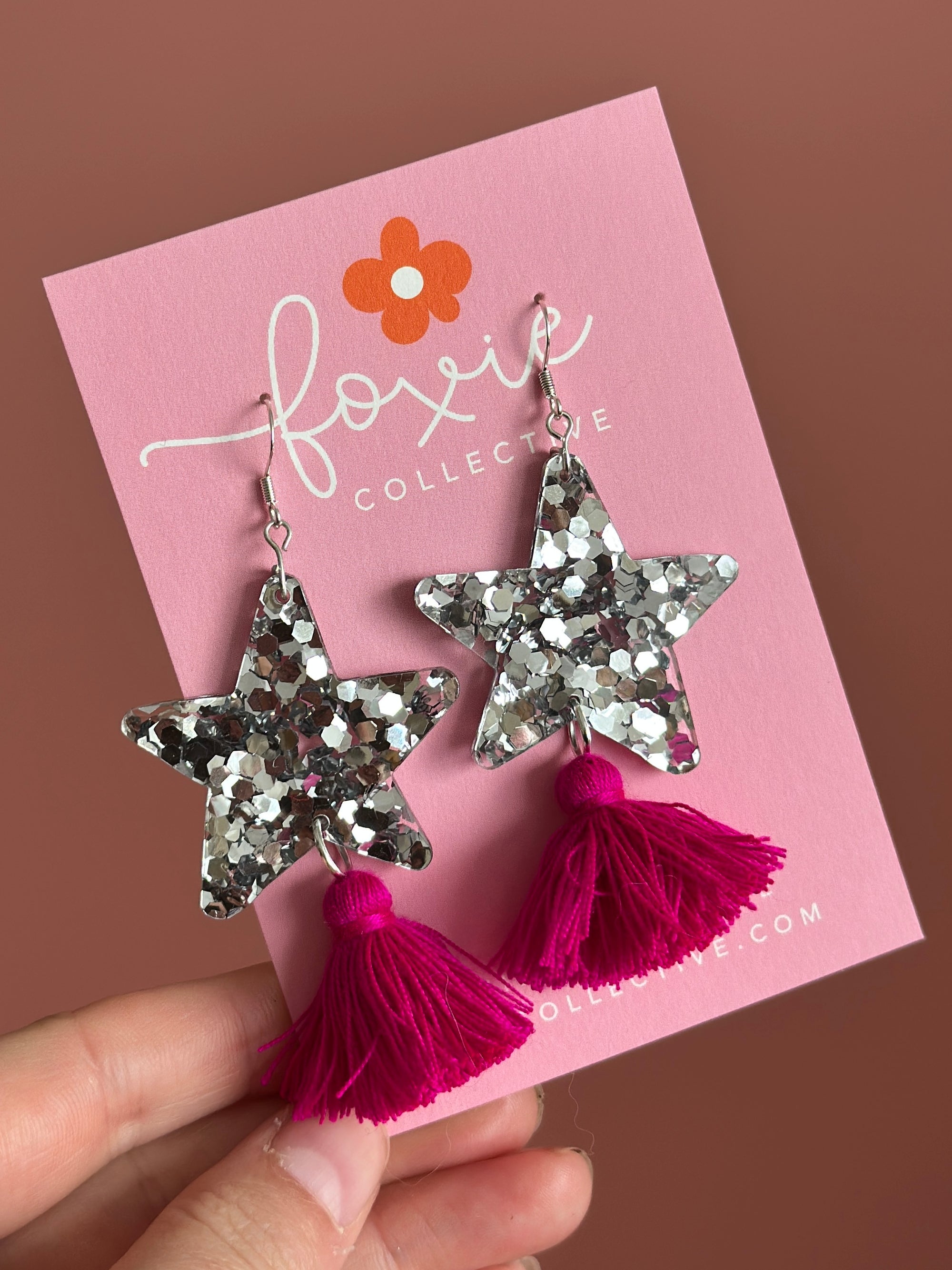 Custom Star Dust Dangles | Silver or Gold | Select Tassel Colour