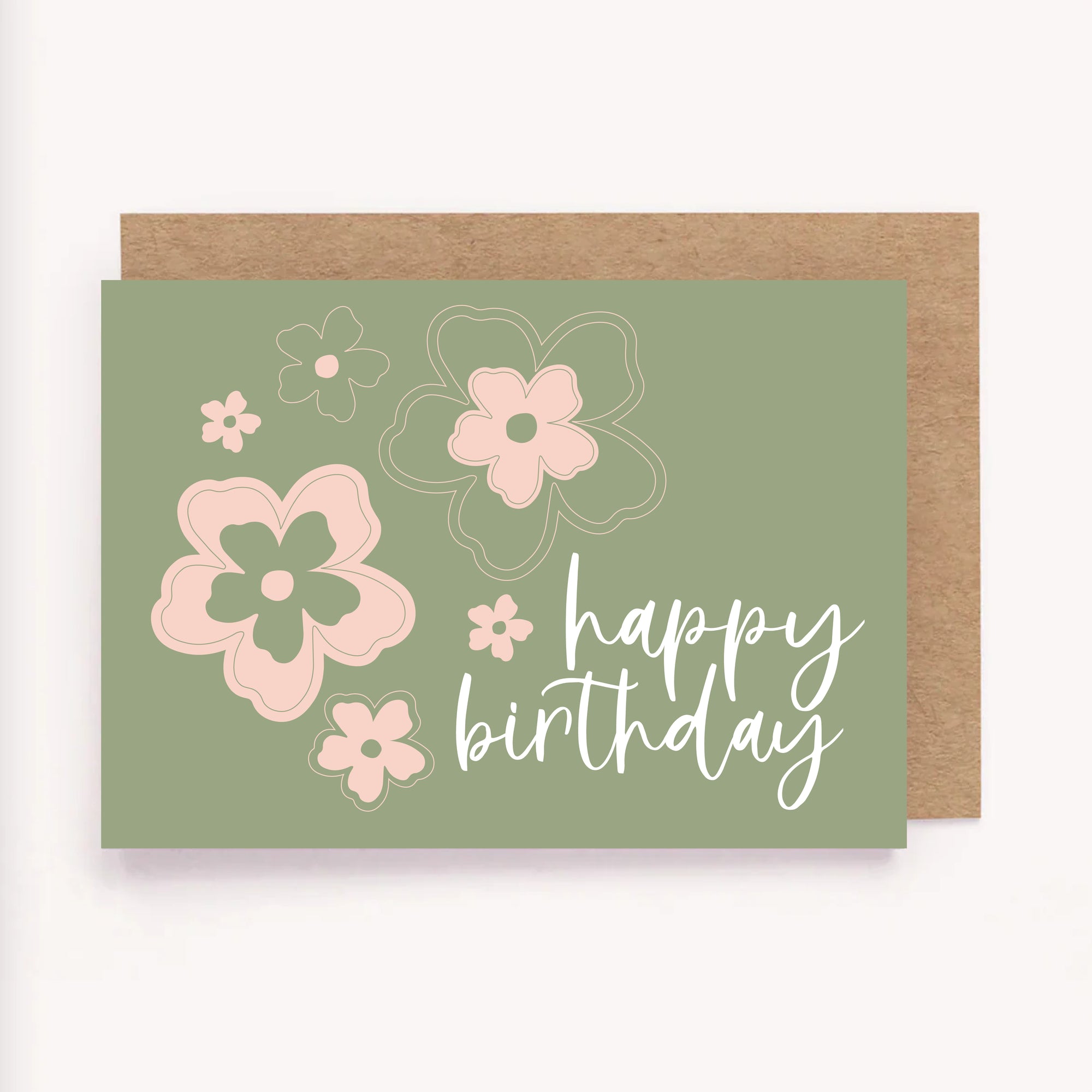 Happy Birthday Card | Sage + Pink
