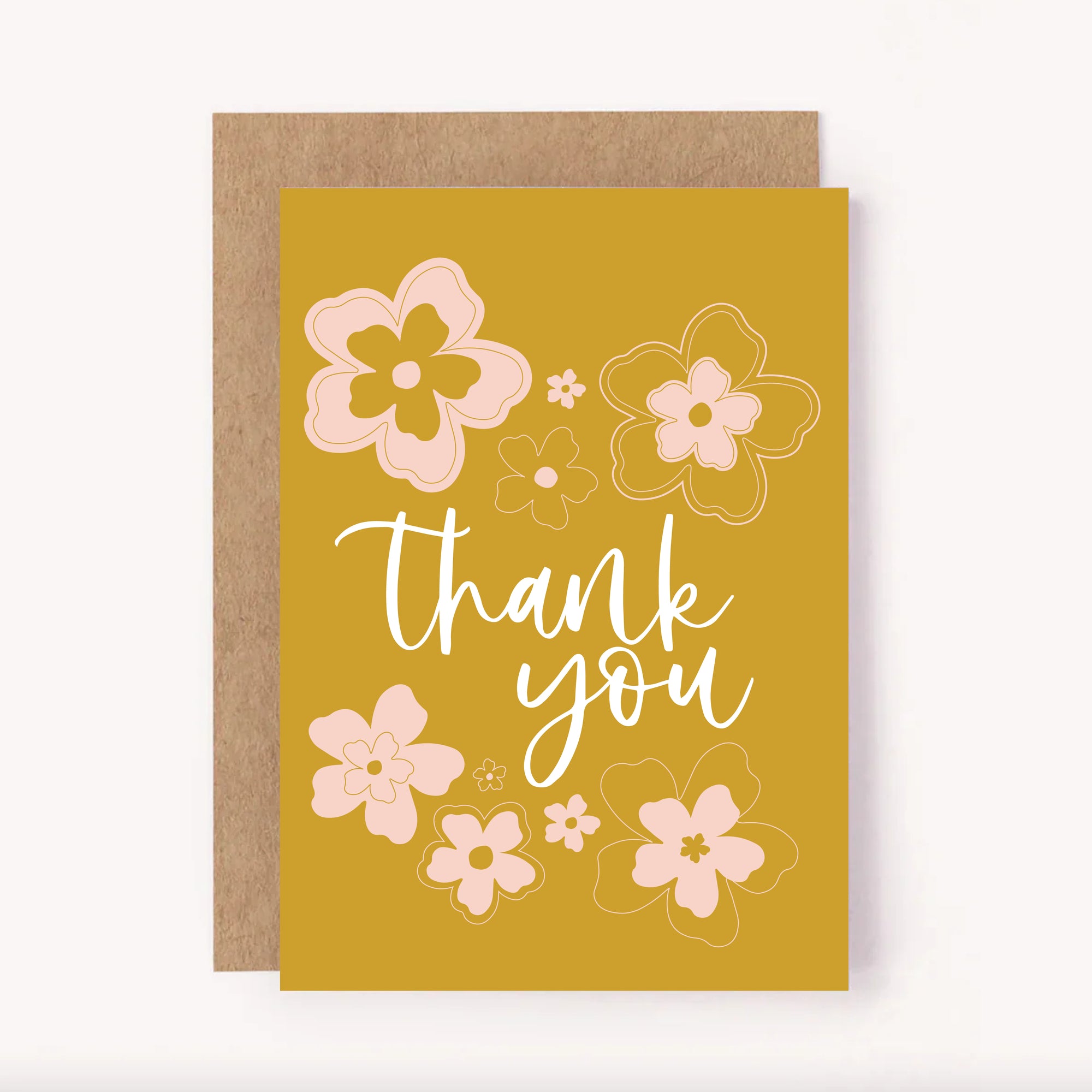 Thank You Card | Mustard + Pink