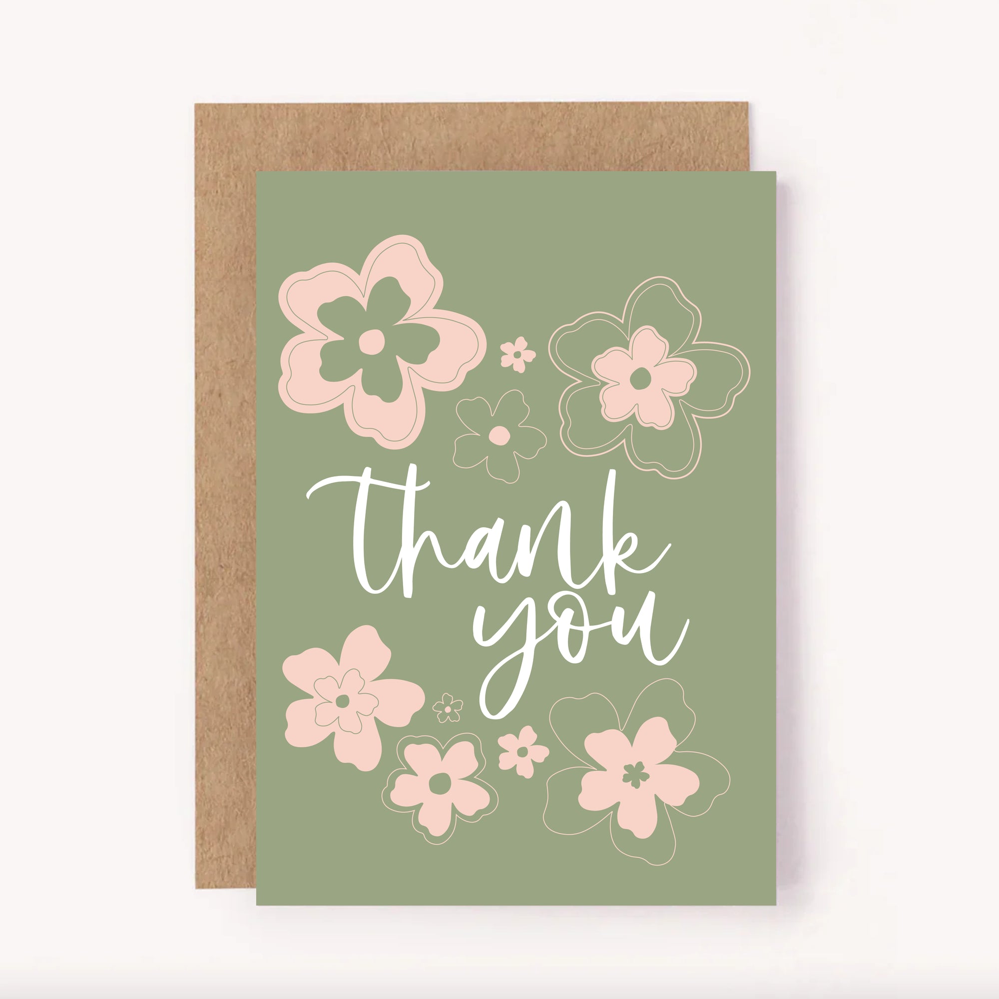 Thank You Cards 10PK | Sage + Pink