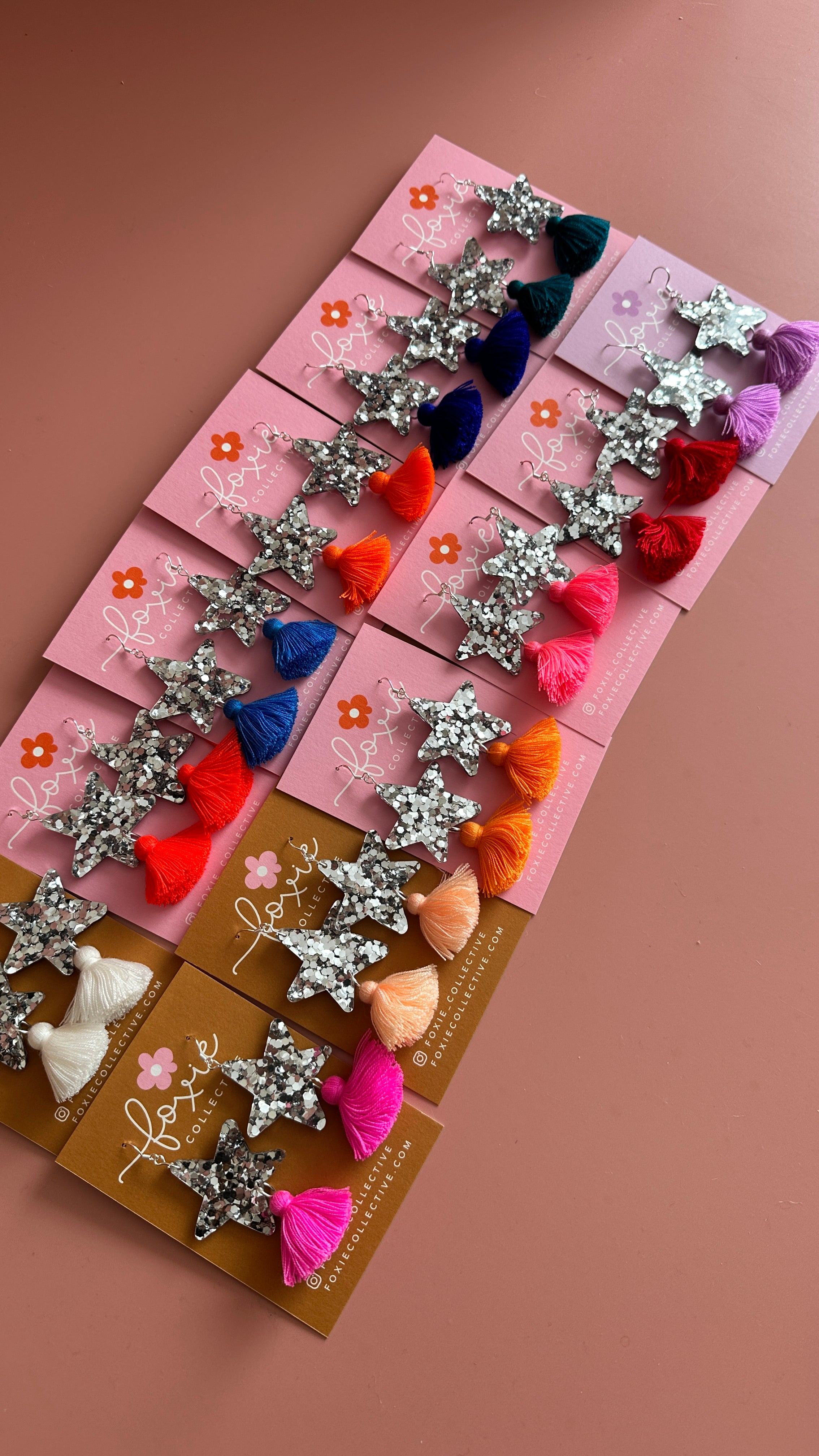 Custom Star Dust Dangles | Silver or Gold | Select Tassel Colour