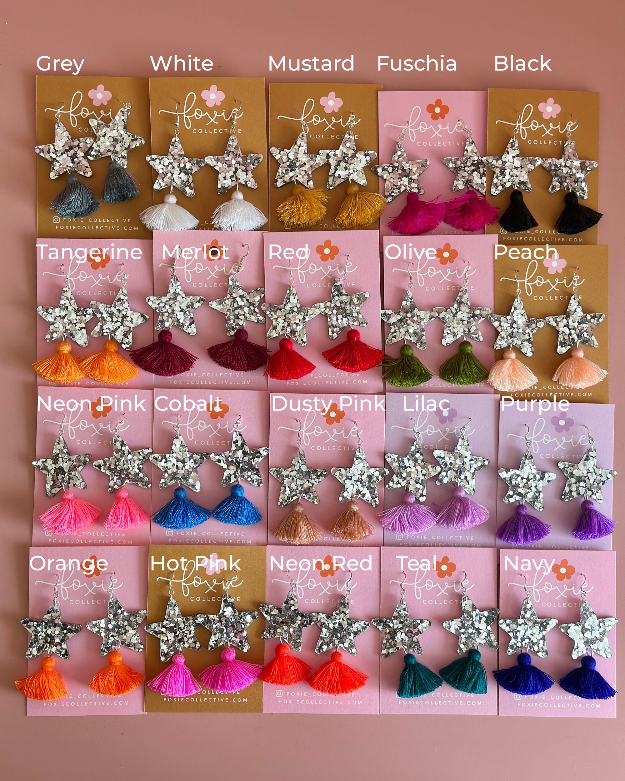 Custom Star Dust Dangles | Silver or Gold | Select Tassel Colour