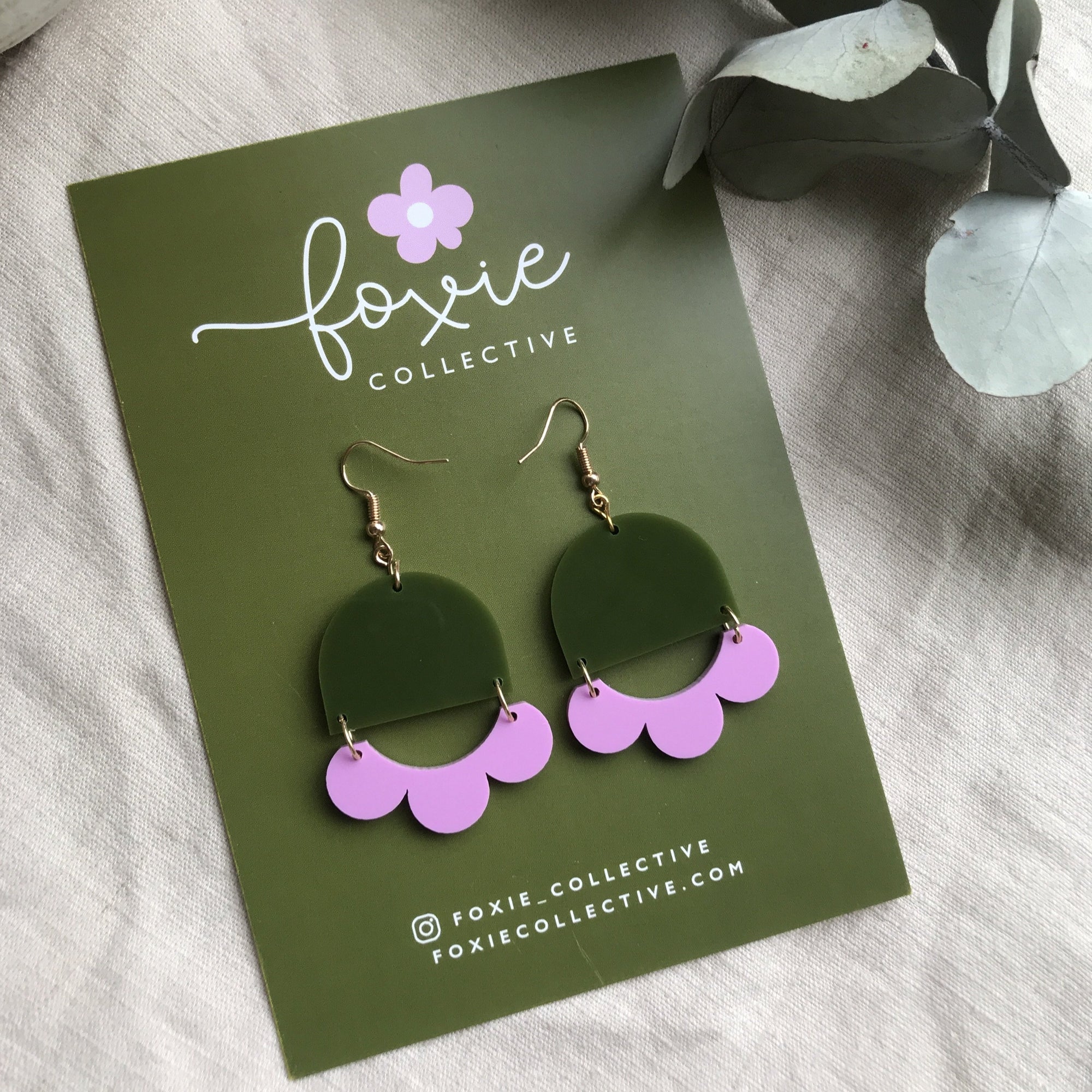 Marlie Dangle Earrings | Olive + Lilac