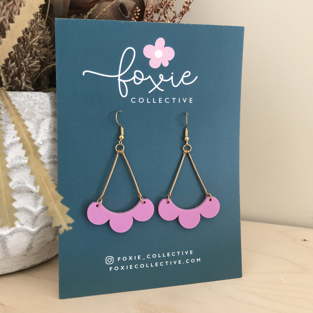 Maisie Earrings | Lilac + Gold